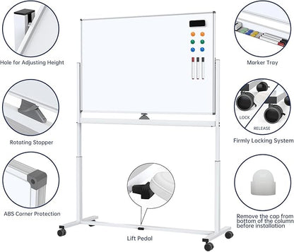 Large Dry-Erase Rolling Magnetic Whiteboard - Image 4