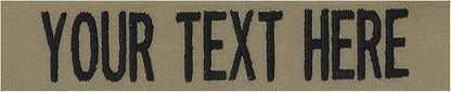Custom Uniform Name Tapes Solid Colors. Coyote Tan Fabric, 3.5 Inch Hook by NORTHERNSAFARI