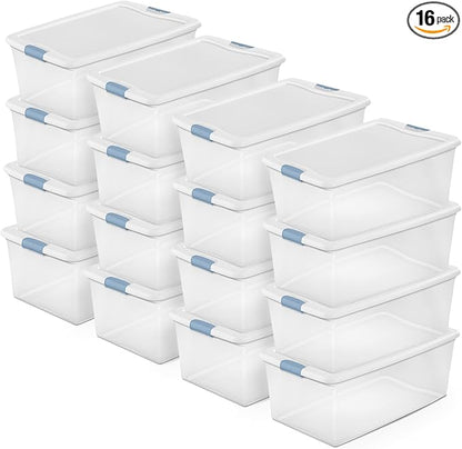 Sterilite 16-Pack Latching Box, Under Bed Storage Bins by Sterilite