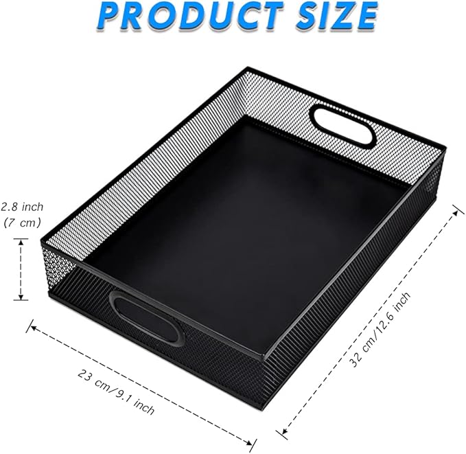 EsOfficce 2Pcs Desk Drawer Organizer, Stable Metal Mesh Desk Storage Tray - Image 7
