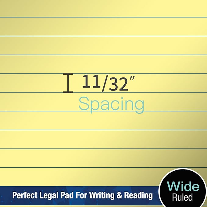 Woodlake Legal Pads 8.5 "x 14" – 6‑Pack, Wide Ruled, Premium Yellow Paper Pad - Image 6