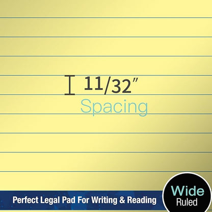 Woodlake Legal Pads 8.5 "x 14" – 6‑Pack, Wide Ruled, Premium Yellow Paper Pad - Image 6