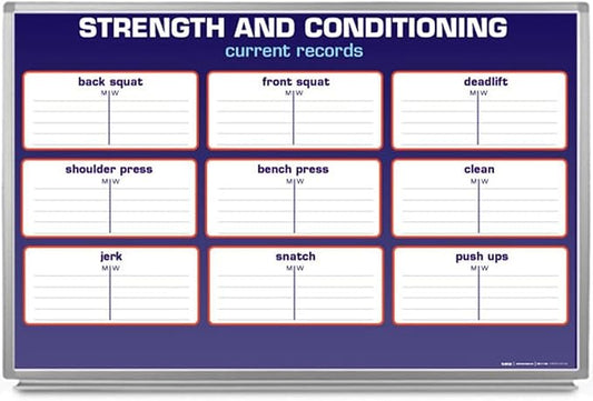 Strength and Conditioning Whiteboard 48" x 36" by CreativeSafetySupply