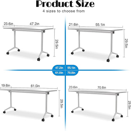 WYMHYZ Conference Table Flip Top Mobile Conference Room Tables, Folding - Image 2