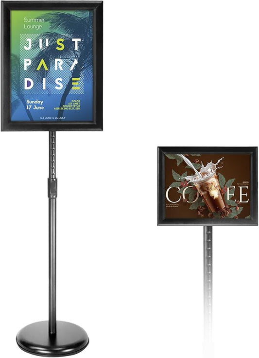 Adjustable Poster Sign Stand Holder Heavy Duty Snap Open Aluminum Pedestal by SENZHIYI