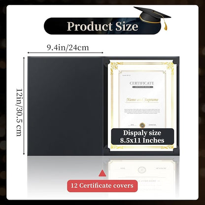 12 Packs Certificate Covers, Certificate Holders Gold Foil Border, - Image 2
