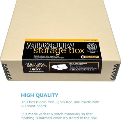 Lineco Museum Archival Storage Box, 9.75x12.75x3 in. Drop Front Design. - Image 5