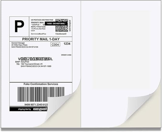 BESTEASY 16000 Half Sheet Self Adhesive Shipping Labels, Laser/Ink Jet White by BESTEASYLABELPRINTER