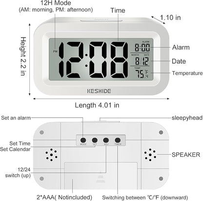 KESHIDE Travel Digital Alarm Clock, Battery Operated - Image 2