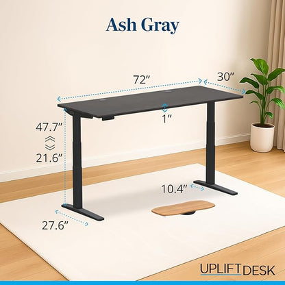 UPLIFTDESK V3 2-Leg Ash Gray Laminate Wood Standing Desk – Adjustable Height - Image 2