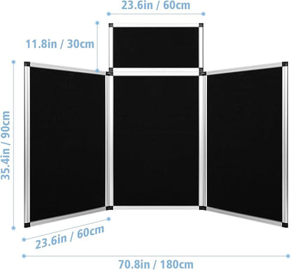 Nisorpa 3+1 Panel Folding Trade Show Presentation Board 70.8“ x 35.4” Trifold - Image 2