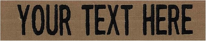 Custom Uniform Name Tapes Solid Colors. Coyote Brown Fabric, 3.5 Inch Hook by NORTHERNSAFARI