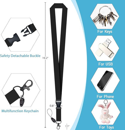 Black Badge Holder Retractable Lanyard, Lanyards - Image 5