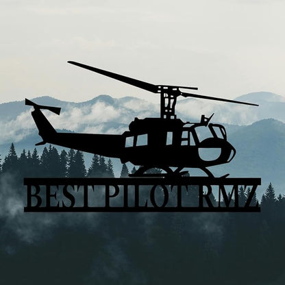 Personalized Metal Airplane Wall Art, Airplane Name Sign, Customized Pilot Name - Image 3
