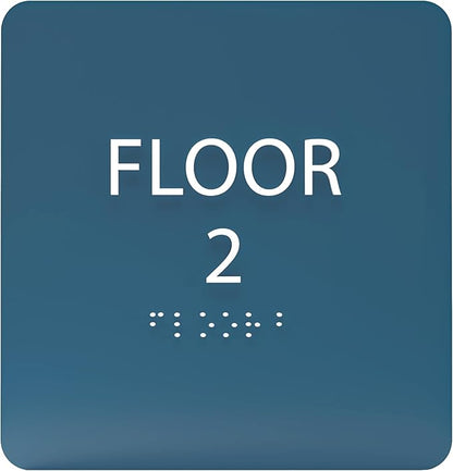 Cold Blue ADA Floor 2 Sign by ADACentralSigns