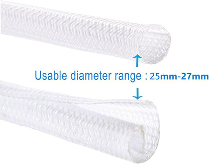 QCSIW 25ft 1 Inch White Cable Sleeve – Split Wire Loom Tubing Cord Protector – - Image 9