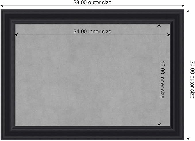 Amanti Art Black Framed Magnetic Board 20x28 Medium Vision Board - Image 2