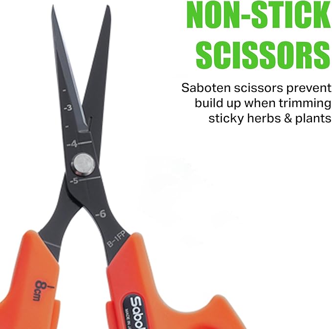 Saboten Fluorine Coated Angled Blade Trimming Scissors Orange PT-2 160mm - Image 4