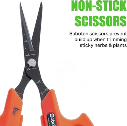 Saboten Fluorine Coated Straight Blade Trimming Scissors Orange PT-1 160mm - Image 4