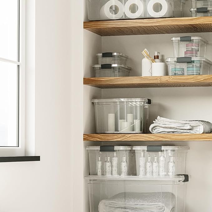 Superio Storage Bins with Lids- 4 Pack, 4.75 Qt Clear Boxes - Image 8