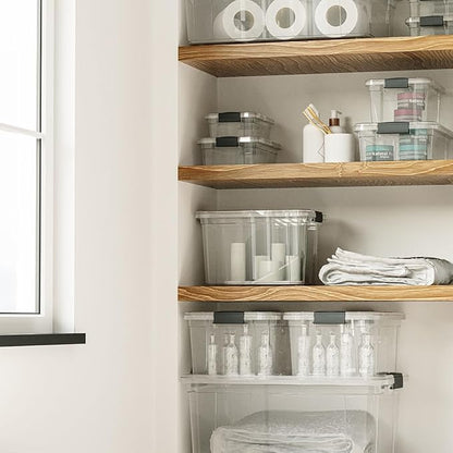 Superio Storage Bins with Lids- 4 Pack, 4.75 Qt Clear Boxes - Image 8