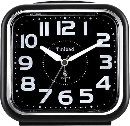 Tinload 5.5" Large Analog Alarm Clock Silent Non Ticking, Gentle Wake, Beep by Tinload