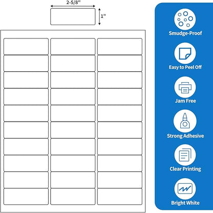BESTEASY 30-up 100 Sheets 1" X 2-5/8" Address Shipping Labels - Image 2