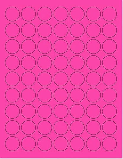 Pack of 50 Sheets, 8-1/2 x 11" Fluorescent Labels by NextDayLabels