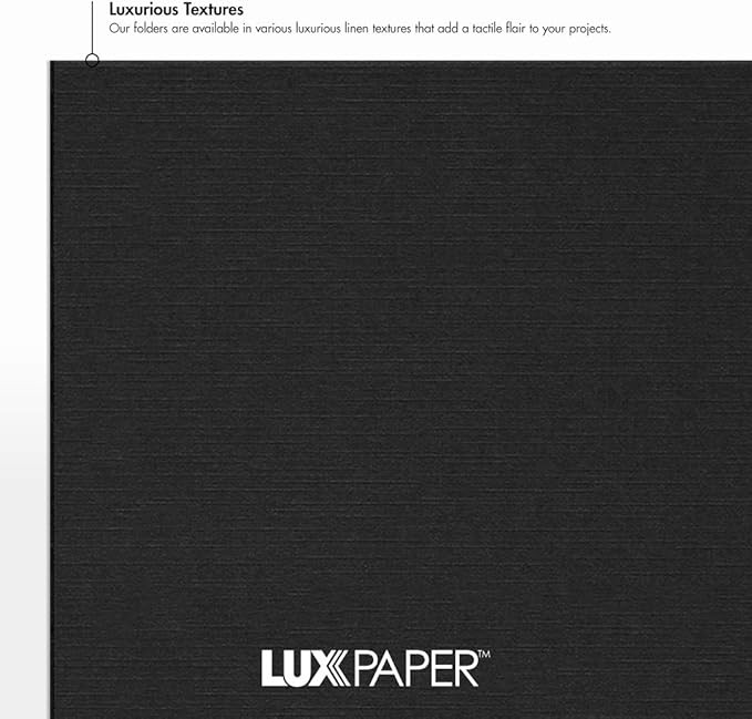 LUXPaper 9.5" x 12" Certificate Holders | Black Linen | 100lb. Cover | 100 Qty - Image 6