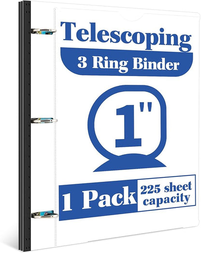 INFUN 1 Inch Telescoping 3 Ring Binder by INFUN