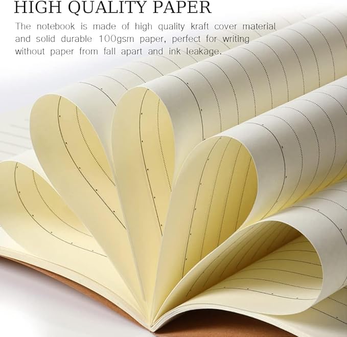 110 Pack A5 Composition Notebooks Bulk, Kraft Cover Lined Paper Journal - Image 3