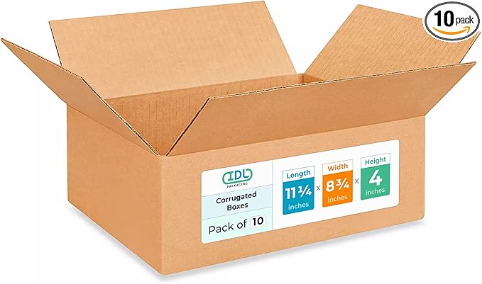 IDL Packaging - B-1184-10 11 1/4"L x 8 3/4"W x 4"H Letterhead Cardboard Box by IDLPackaging