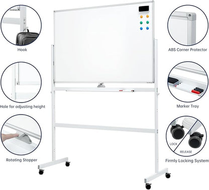 Large Dry-Erase Rolling Magnetic Whiteboard - Image 3