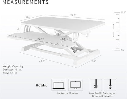 VIVO 28 inch Desk Converter, K Series, Height Adjustable Sit to Stand Riser - Image 3