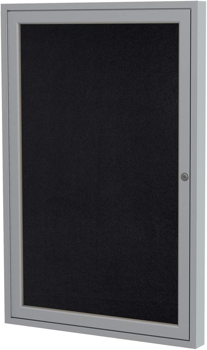Ghent 36"x30" 1-Door indoor Enclosed Recycled Rubber Bulletin Board, Shatter by Ghent