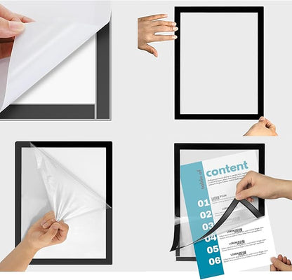 JIUYE 3Pcs Self Adhesive Magnetic Sign Holder 8.5 x 11 inches, Wall Mount - Image 7