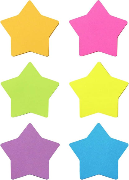 SIMONA Star Shape Sticky Notes 6 Color Bright Colorful Sticky Pad 75 Sheets/Pad by SIMONA