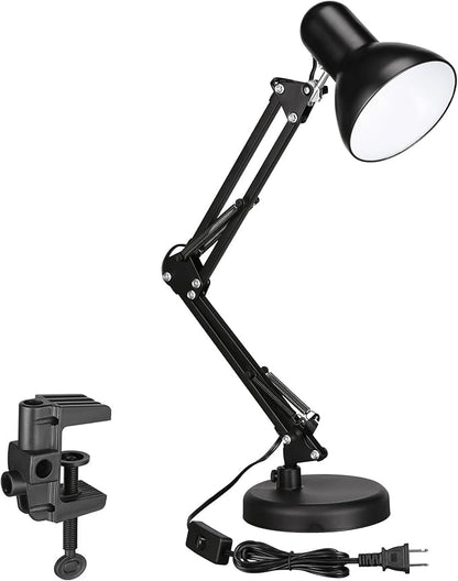 TORCHSTAR Metal Desk Lamp with Clamp, Swing Arm, Architect Adjustable Gooseneck by TORCHSTAR