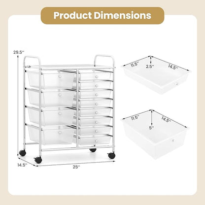 Giantex 12 Drawer Rolling Cart - Image 3
