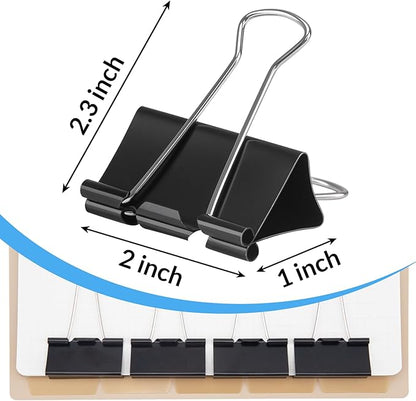 2 Inch 12 Pack Extra Large Binder Clips, Jumbo Paper Clips, Big Paper Clamps - Image 2