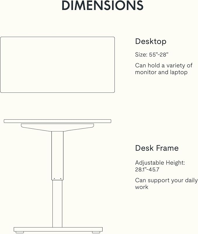 FLEXISPOT EN1 Bamboo Standing Desk, 55 x 28 Inches Whole-Piece Electric Height - Image 6
