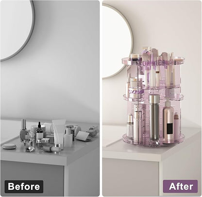 Rotating Makeup Organizer for Vanity, DIY Adjustable Tray Spinning Skincare - Image 5