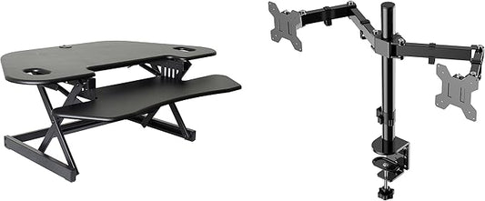 Rocelco 46" Height Adjustable Corner Standing Desk Converter by Rocelco