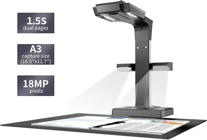 CZUR ET18 Pro Professional Document Scanner, 2nd Gen Auto-Flatten & Deskew Tech - Image 2