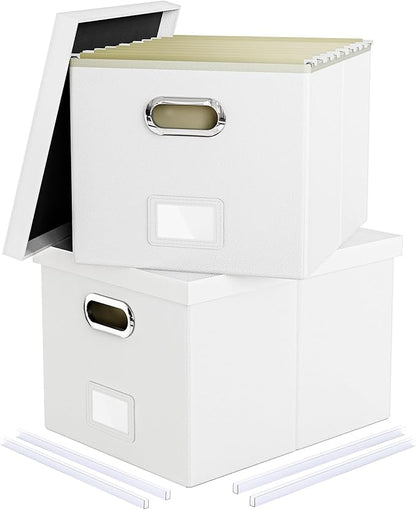 2 Pack File Storage Organizer, Portable File Box by Oterri