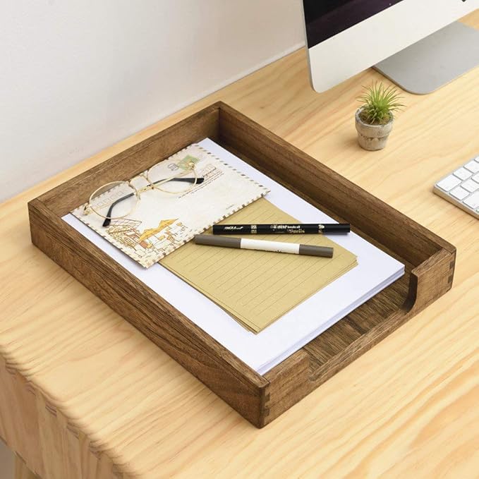 Kirigen Wood Letter-Size Tray Single-Tier- Wooden Tones Collection Front-Load - Image 9