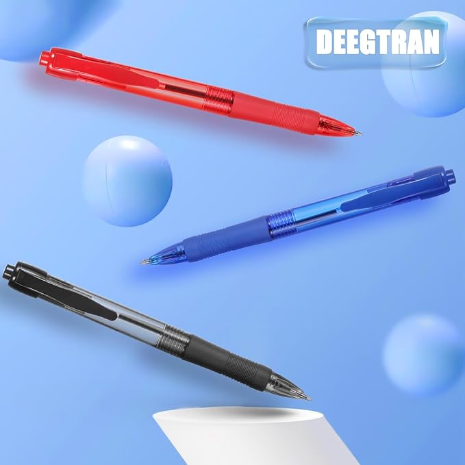deegtran Pens Bulk, 100 Pack No Bleed Black & Red Ink Click Pens - Image 5