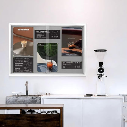 SWANCROWN Glass Enclosed Bulletin Board 48"x32", Locking Message Board - Image 7