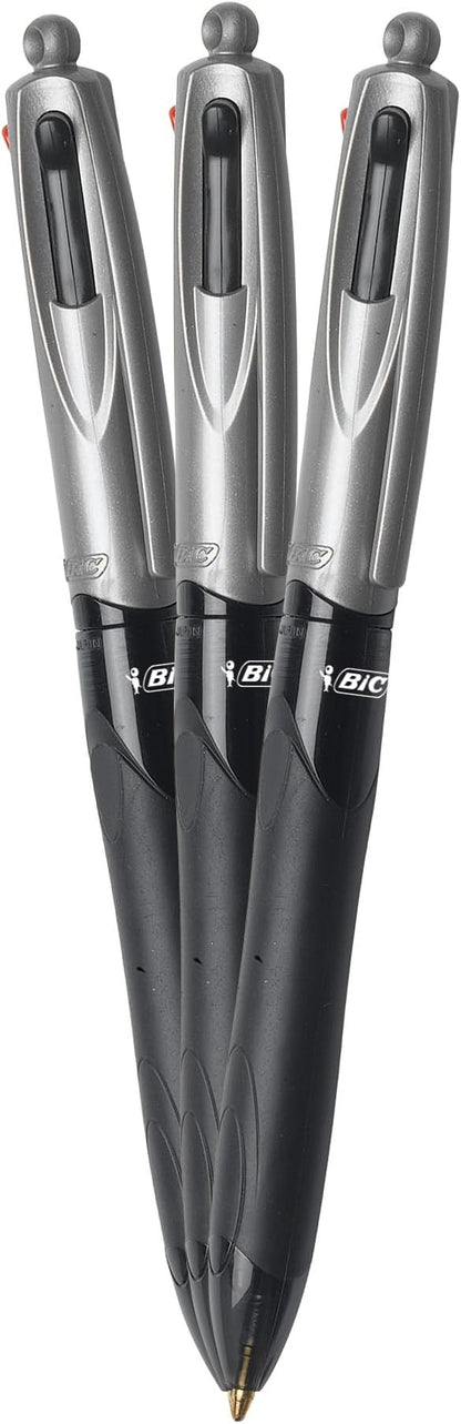 BIC 4 Color Grip Retractable Ballpoint Pen, Long-Lasting Ink and Comfortable - Image 2