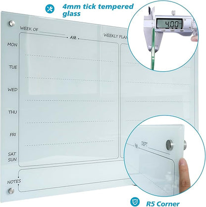 Magnetic Planner Writeboard 24"X36" Weekly Glass Calendar White Glassboard - Image 4